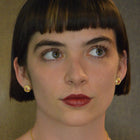 Ruby and Diamond Button Earrings
