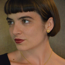 Ruby and Diamond Button Earrings