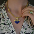 Chalcedony, Sapphire, Diamond Pendant Enhancer