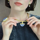 Chalcedony, Sapphire, Diamond Pendant Enhancer