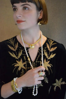 Kent Raible Double Strand Akoya Pearl Necklace, 18 K Gold and Diamond clasp