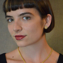 Opal Button Earrings
