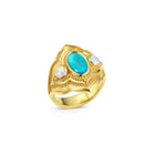 Chrysocolla and Opal Cocktail Ring