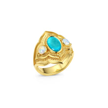 Chrysocolla and Opal Cocktail Ring