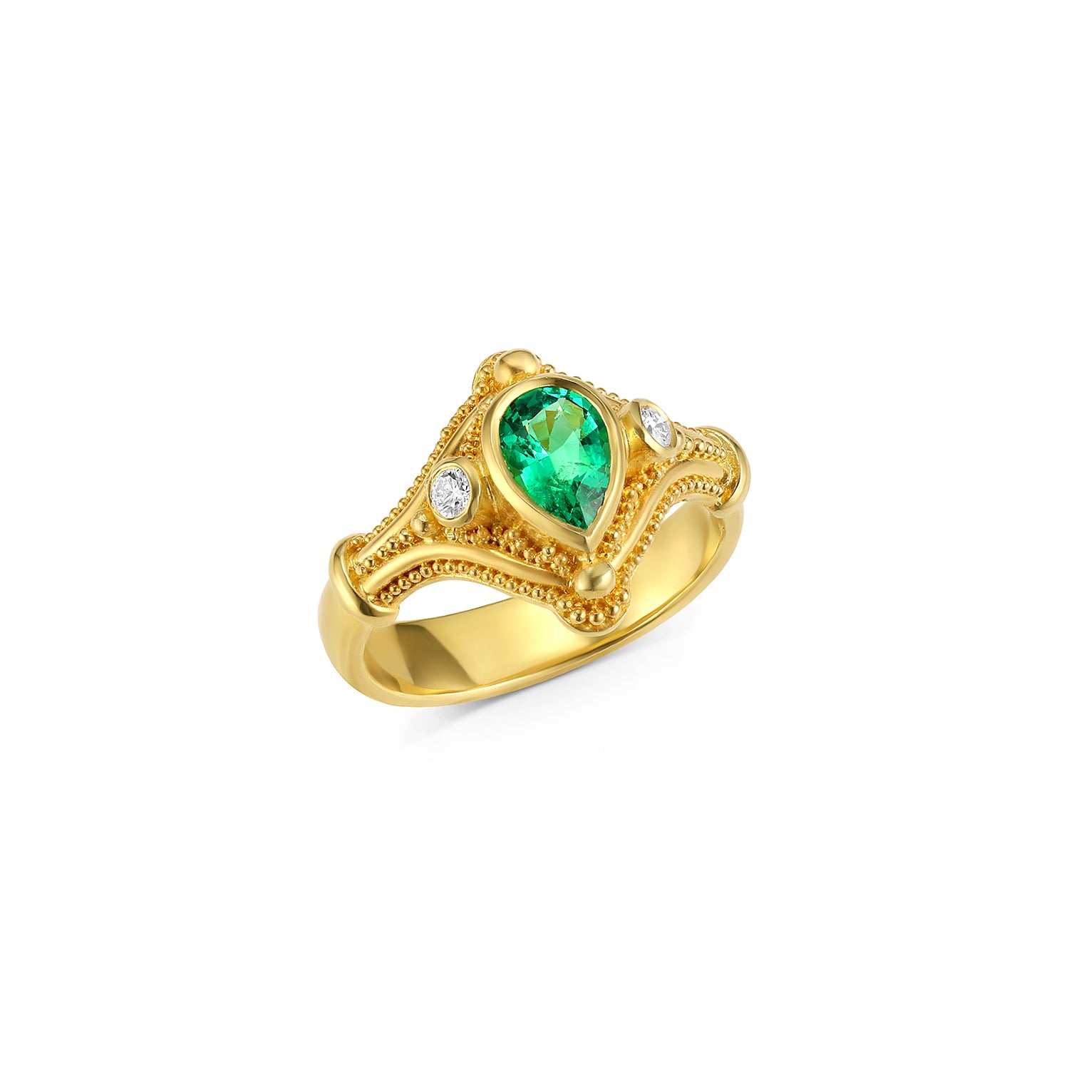 Pear shape Emerald Ring