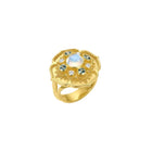 Rainbow Moonstone Flower Ring