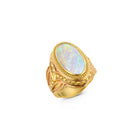 4ct Australian Opal and Yellow Diamond 18k Gold Cocktail Ring