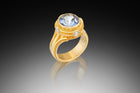 Aquamarine and Diamond Prayer Wheel Ring
