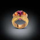 Magenta Sapphire, Yellow Diamond and Spessarite Ring