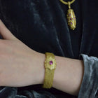 Pink Sapphire Woven Chain Bracelet