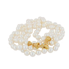 Kent Raible Double Strand Akoya Pearl Necklace, 18 K Gold and Diamond clasp