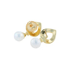 Moonstone and Pearls Drop Earrings with Granulation