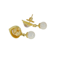 Moonstone and Pearls Drop Earrings with Granulation