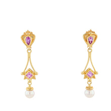 Pink Sapphire & Akoya pearl Earrings