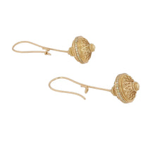 Kent Raible 18k Gold Flying Saucer Earrings with Yellow Diamonds and Granulation