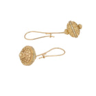 Kent Raible 18k Gold Flying Saucer Earrings with Yellow Diamonds and Granulation