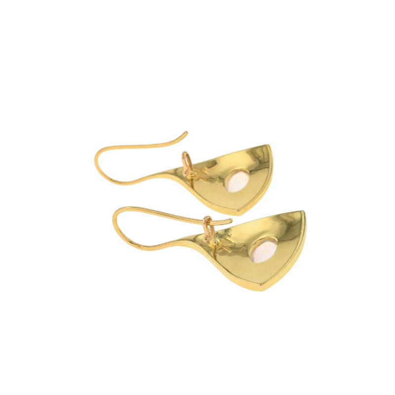 Moonstone Drop Earrings with Gold
