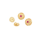 Ruby and Diamond Button Earrings