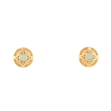 Opal Button Earrings