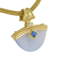 Chalcedony, Sapphire, Diamond Pendant Enhancer