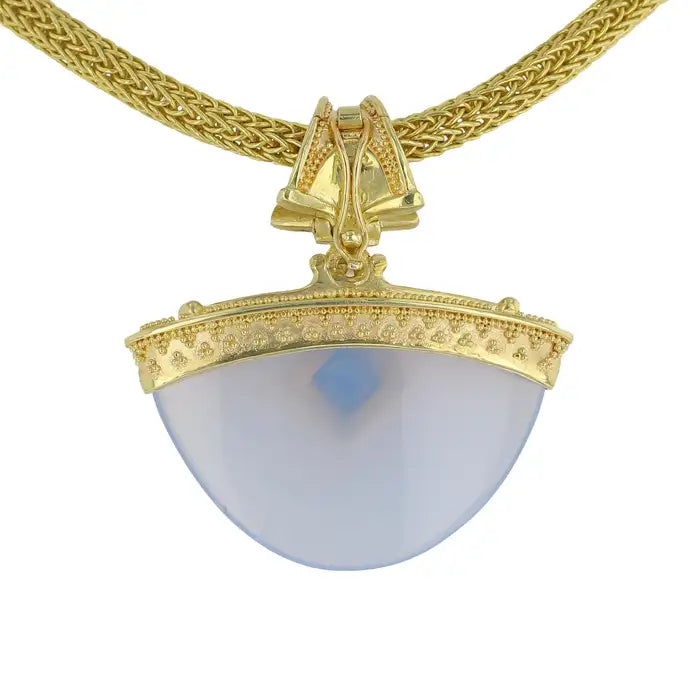 Chalcedony, Sapphire, Diamond Pendant Enhancer