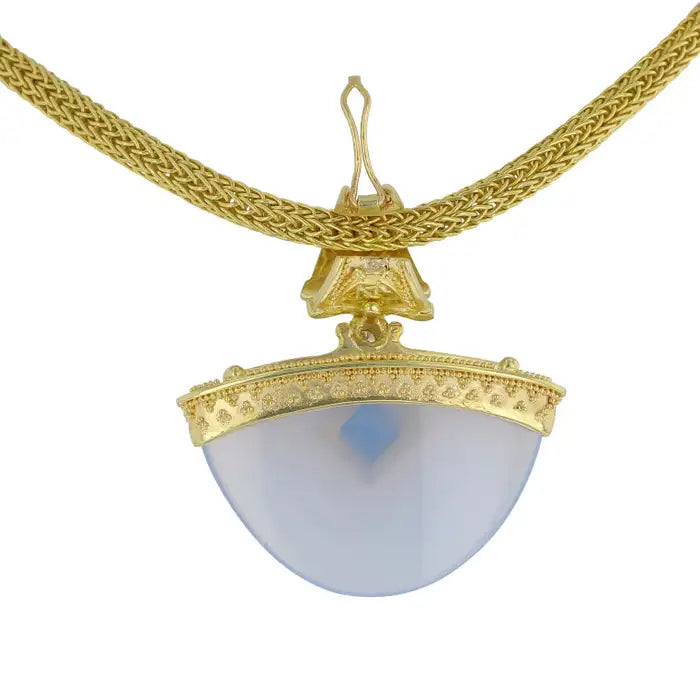 Chalcedony, Sapphire, Diamond Pendant Enhancer