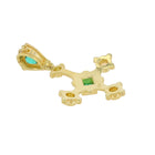 Cross Pendant with Emerald, Diamond and Opals