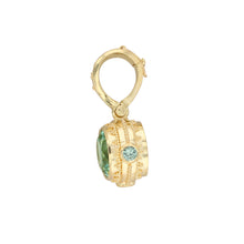 Mint Green Tourmaline Pendant with Grey-Blue Sapphires