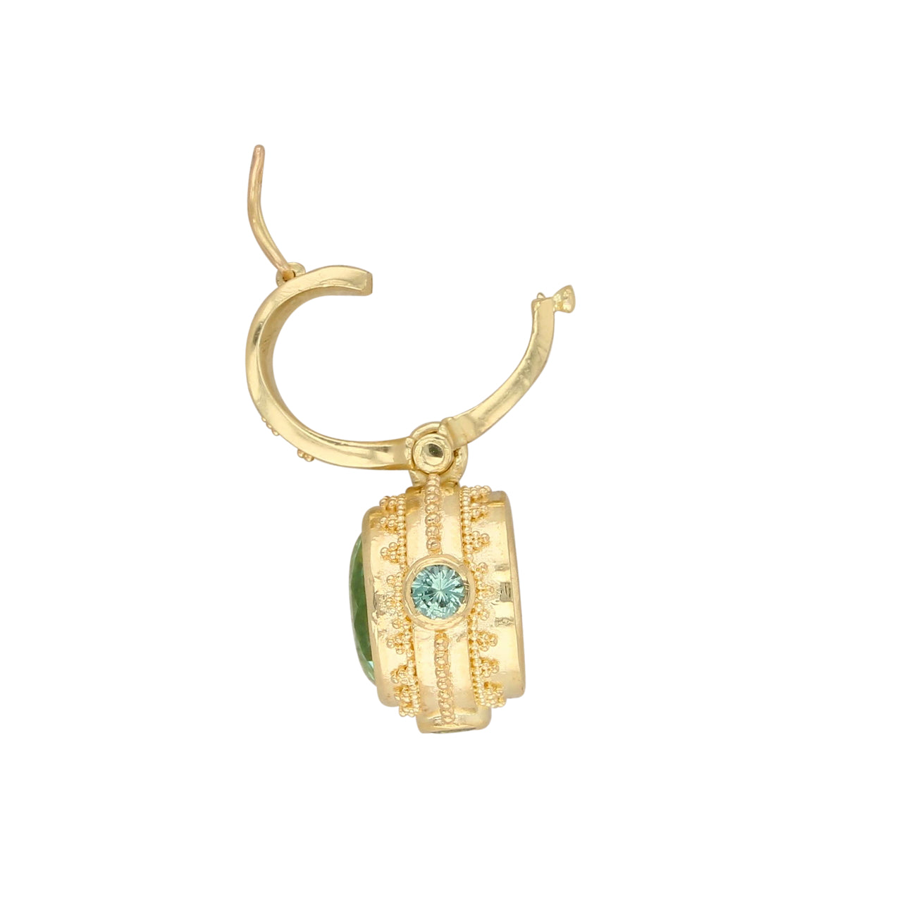 Mint Green Tourmaline Pendant with Grey-Blue Sapphires