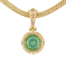 Mint Green Tourmaline Pendant with Grey-Blue Sapphires