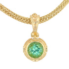 Mint Green Tourmaline Pendant with Grey-Blue Sapphires