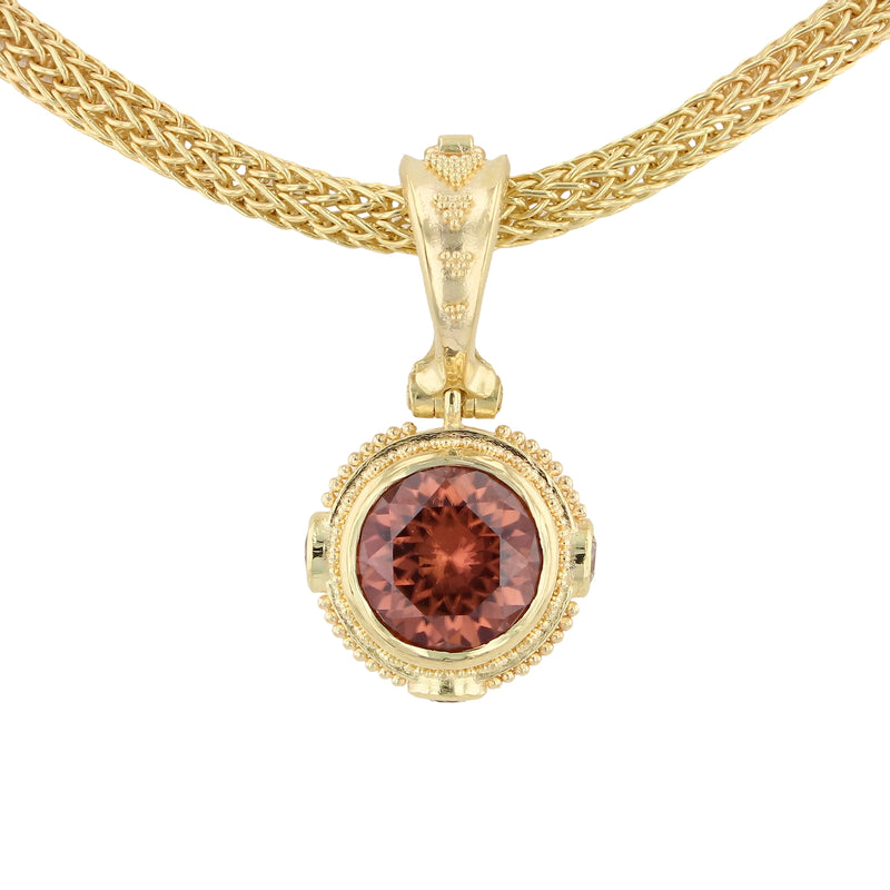 Imperial Zircon Pendant with Champagne Diamonds