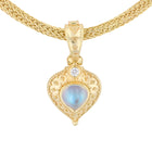 Rainbow Moonstone Pendant with Diamond Accent