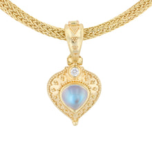 Rainbow Moonstone Pendant with Diamond Accent
