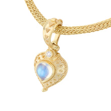 Rainbow Moonstone Pendant with Diamond Accent