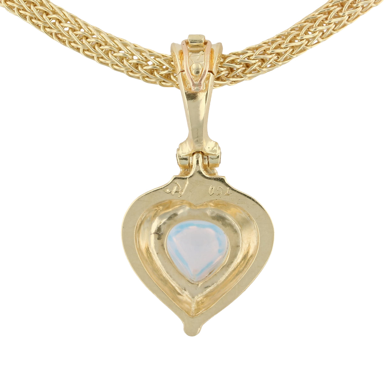 Rainbow Moonstone Pendant with Diamond Accent