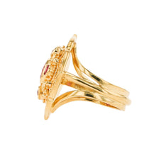 Pink Sapphire and Diamond Flower Cocktail Ring