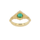 Round Emerald Solitaire Ring with Granulation