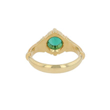 Round Emerald Solitaire Ring with Granulation