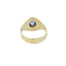 Blue Sapphire Solitaire Ring with 18 Karat Gold Granulation