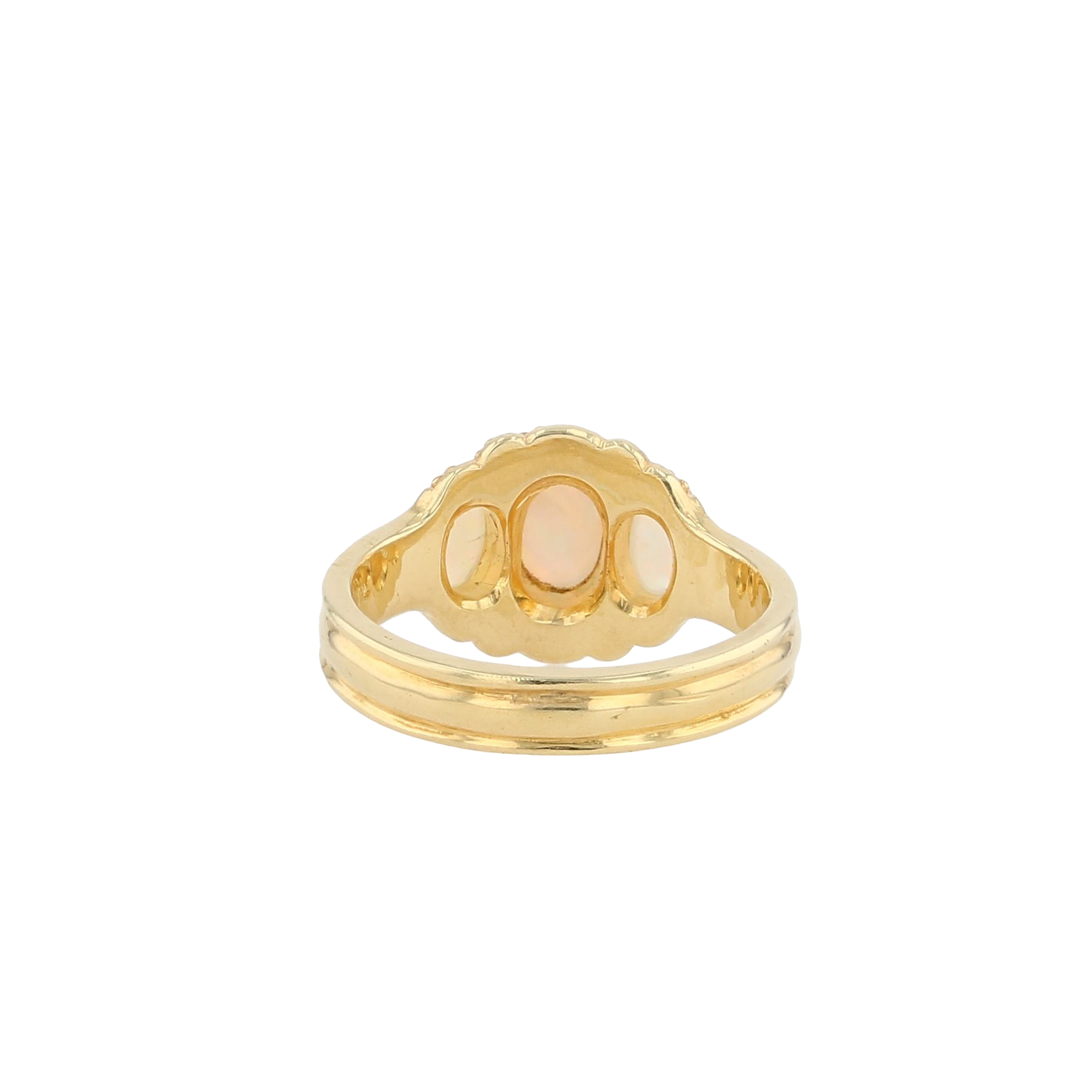 Three Oval Australian Opals Ring
