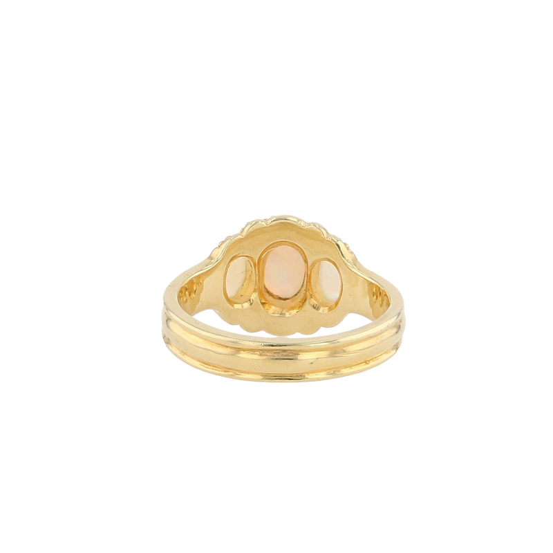 Three Oval Australian Opals Ring