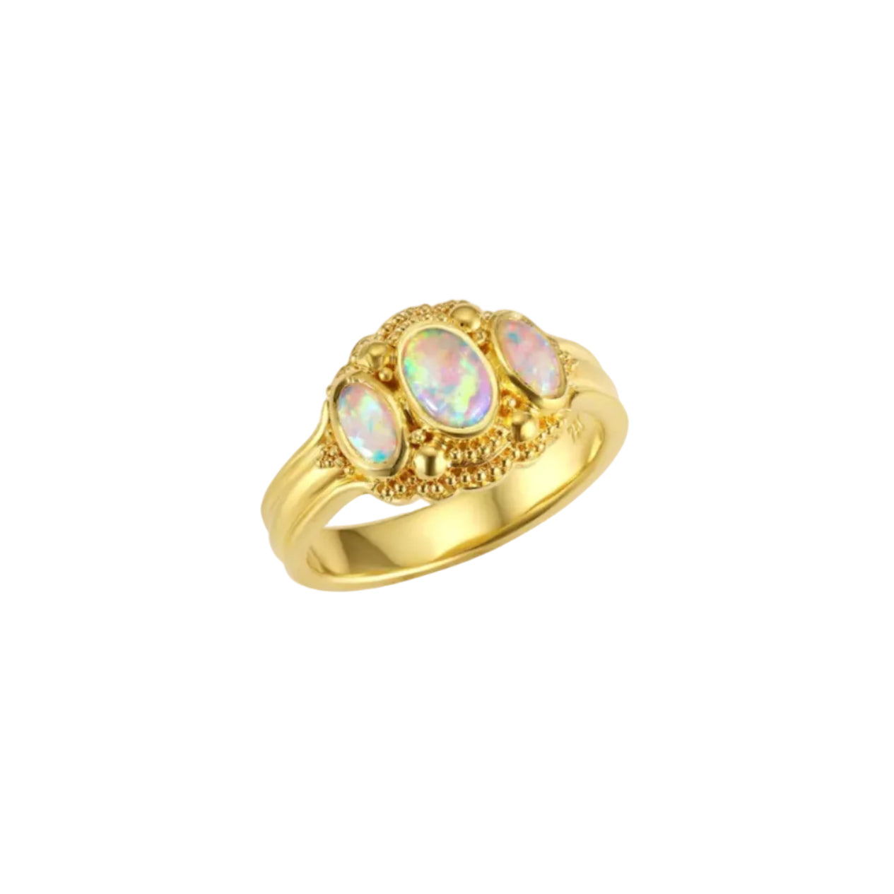 Three Oval Australian Opals Ring
