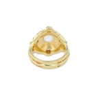 Moonstone and Champagne Diamond 18 Karat Gold Granulation Cocktail Ring