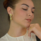 Masterworks Moonstone & green tourmaline earrings