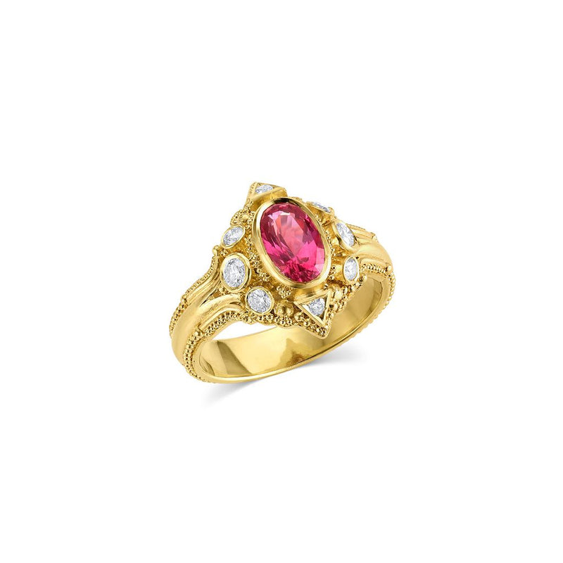 Hot Pink Magenta Sapphire Ring