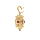 Kent Raible 18 Karat Gold Pink and Ruby Prayer Wheel Pendant with Granulation