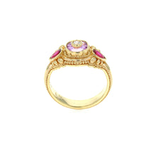 Bespoke Pink Sapphire, Ruby and Diamond Cocktail Ring