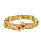 18Karat Gold Chain Bracelet with Sunstones and Fine Granulation