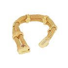 18Karat Gold Chain Bracelet with Sunstones and Fine Granulation